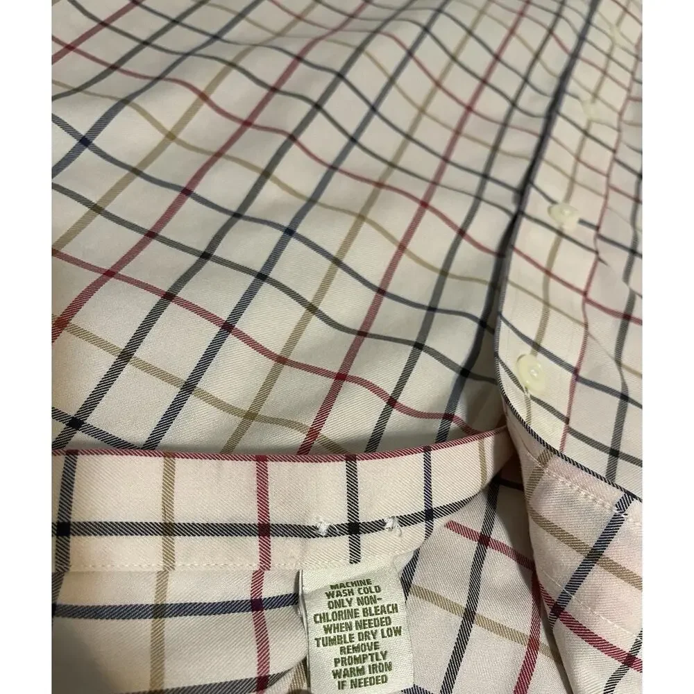 Orvis Plaid Button Down Dress Shirt 100% Cotton Men’s XL Long Sleeve